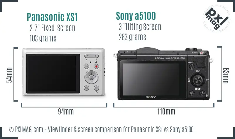 Panasonic XS1 vs Sony a5100 Screen and Viewfinder comparison