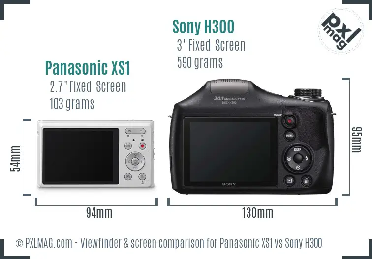 Panasonic XS1 vs Sony H300 Screen and Viewfinder comparison