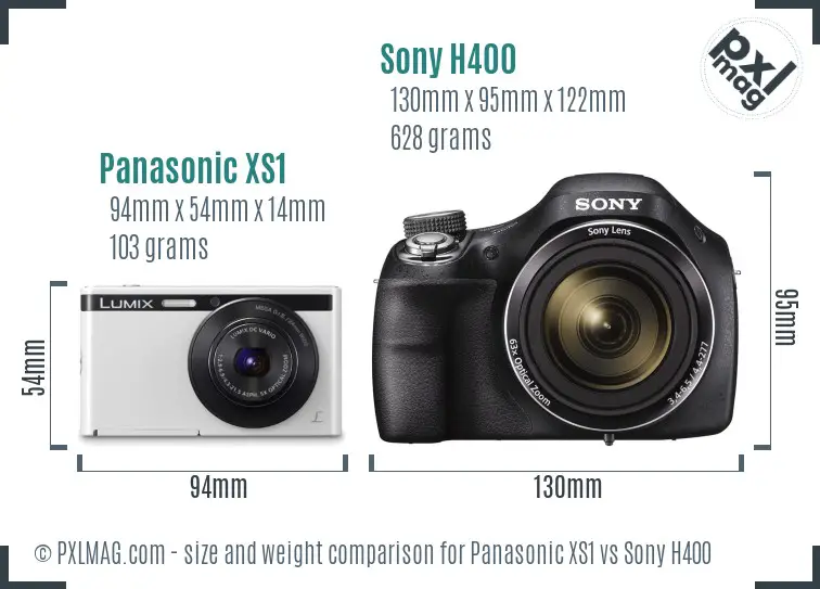 Panasonic XS1 vs Sony H400 size comparison