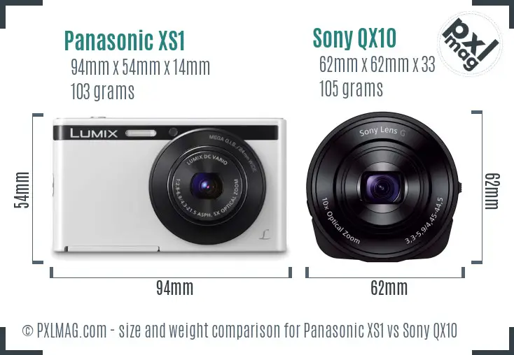 Panasonic XS1 vs Sony QX10 size comparison Panasonic XS1 vs Sony QX10 size comparison