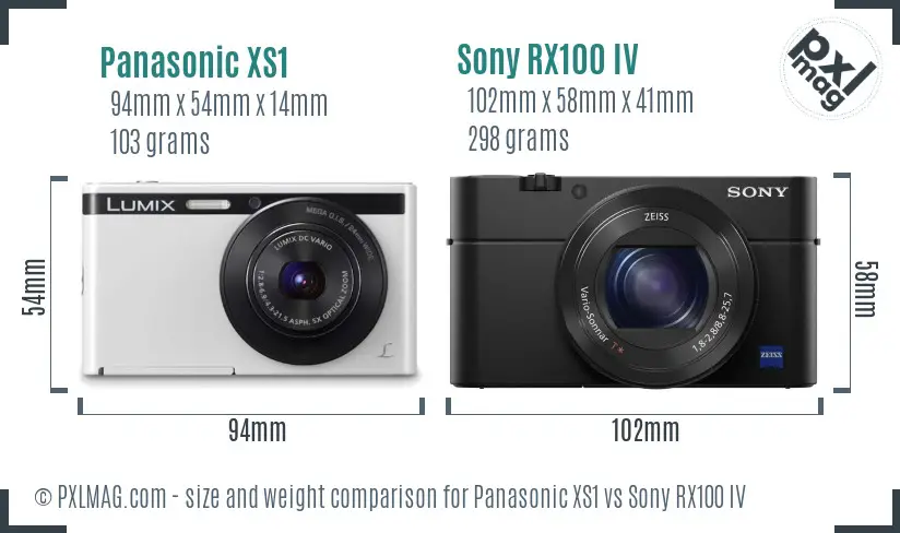 Panasonic XS1 vs Sony RX100 IV size comparison Panasonic XS1 vs Sony RX100 IV size comparison