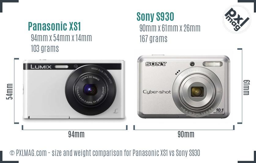 Panasonic XS1 vs Sony S930 size comparison