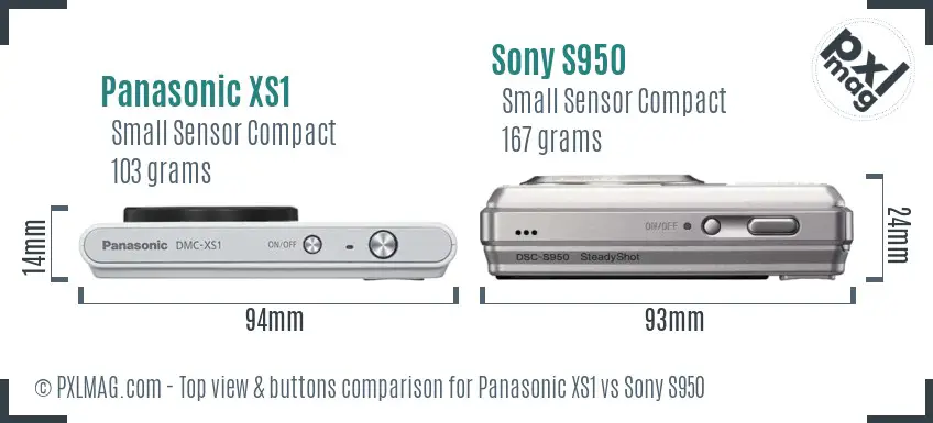 Panasonic XS1 vs Sony S950 top view buttons comparison