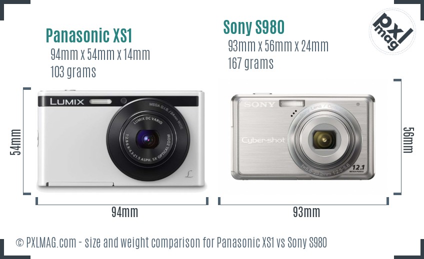 Panasonic XS1 vs Sony S980 size comparison Panasonic XS1 vs Sony S980 size comparison