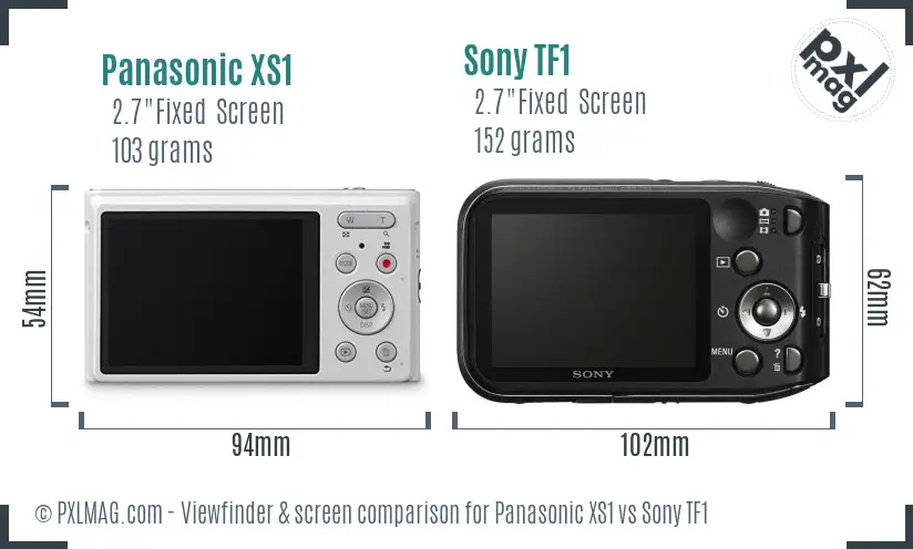 Panasonic XS1 vs Sony TF1 Screen and Viewfinder comparison Panasonic XS1 vs Sony TF1 Screen and Viewfinder comparison