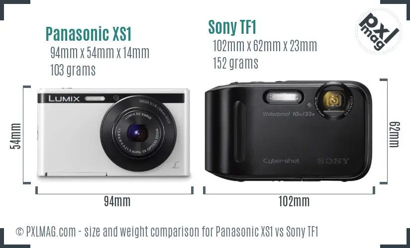 Panasonic XS1 vs Sony TF1 size comparison Panasonic XS1 vs Sony TF1 size comparison