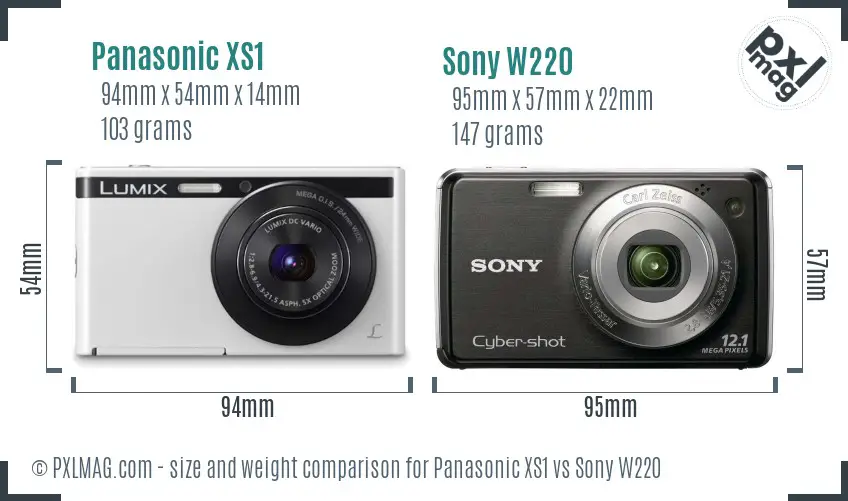 Panasonic XS1 vs Sony W220 size comparison Panasonic XS1 vs Sony W220 size comparison