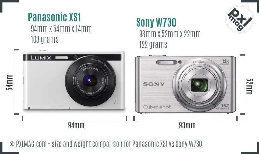 Panasonic XS1 vs Sony W730 size comparison Panasonic XS1 vs Sony W730 size comparison