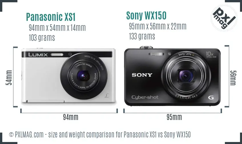 Panasonic XS1 vs Sony WX150 size comparison Panasonic XS1 vs Sony WX150 size comparison