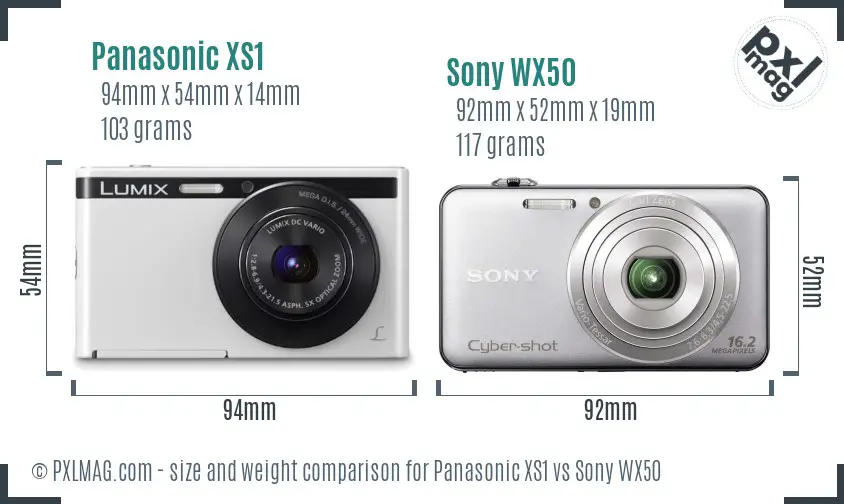 Panasonic XS1 vs Sony WX50 size comparison Panasonic XS1 vs Sony WX50 size comparison