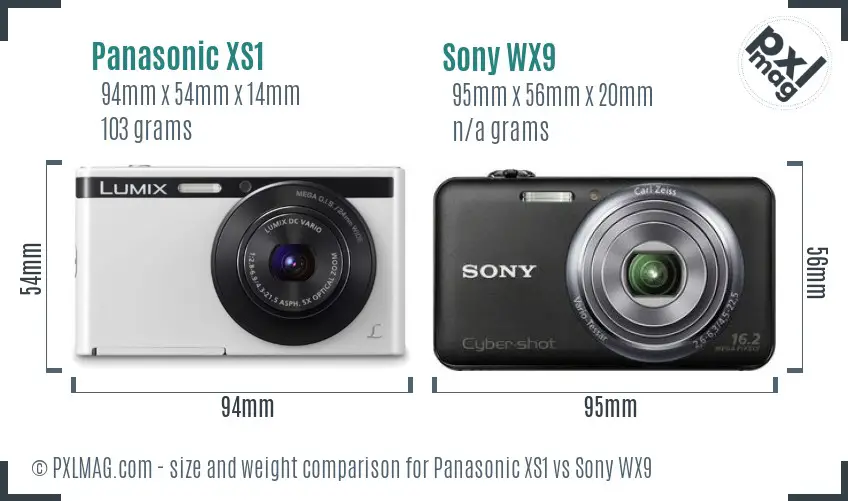 Panasonic XS1 vs Sony WX9 size comparison Panasonic XS1 vs Sony WX9 size comparison