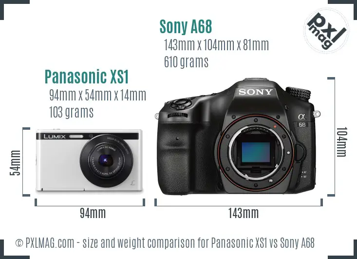 Panasonic XS1 vs Sony A68 size comparison Panasonic XS1 vs Sony A68 size comparison