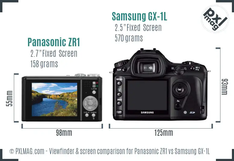 Panasonic ZR1 vs Samsung GX-1L Screen and Viewfinder comparison Panasonic ZR1 vs Samsung GX-1L Screen and Viewfinder comparison