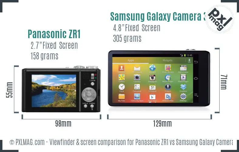 Panasonic ZR1 vs Samsung Galaxy Camera 3G Screen and Viewfinder comparison Panasonic ZR1 vs Samsung Galaxy Camera 3G Screen and Viewfinder comparison