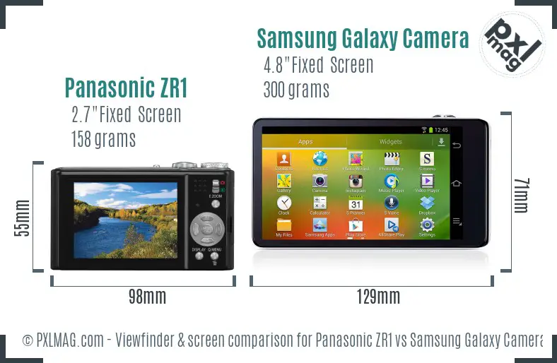Panasonic ZR1 vs Samsung Galaxy Camera Screen and Viewfinder comparison Panasonic ZR1 vs Samsung Galaxy Camera Screen and Viewfinder comparison