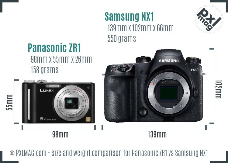Panasonic ZR1 vs Samsung NX1 size comparison