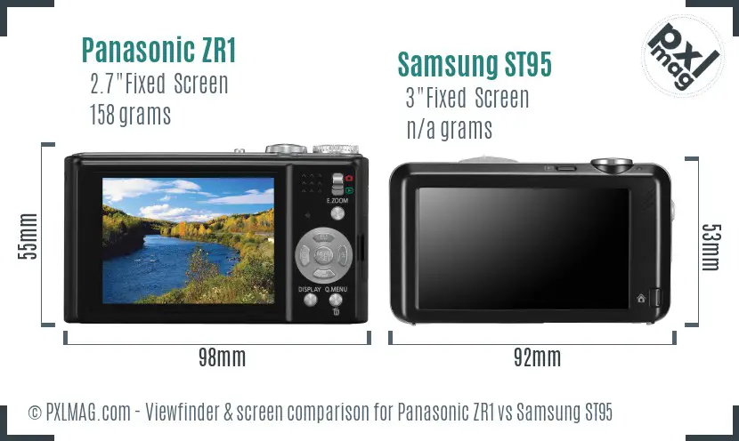 Panasonic ZR1 vs Samsung ST95 Screen and Viewfinder comparison