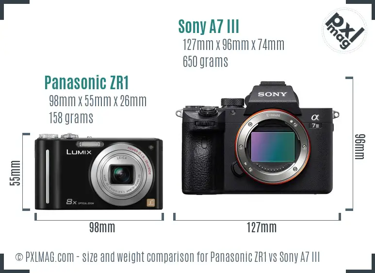 Panasonic ZR1 vs Sony A7 III size comparison Panasonic ZR1 vs Sony A7 III size comparison