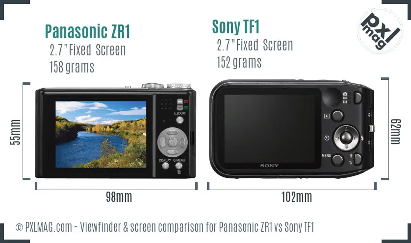 Panasonic ZR1 vs Sony TF1 Screen and Viewfinder comparison