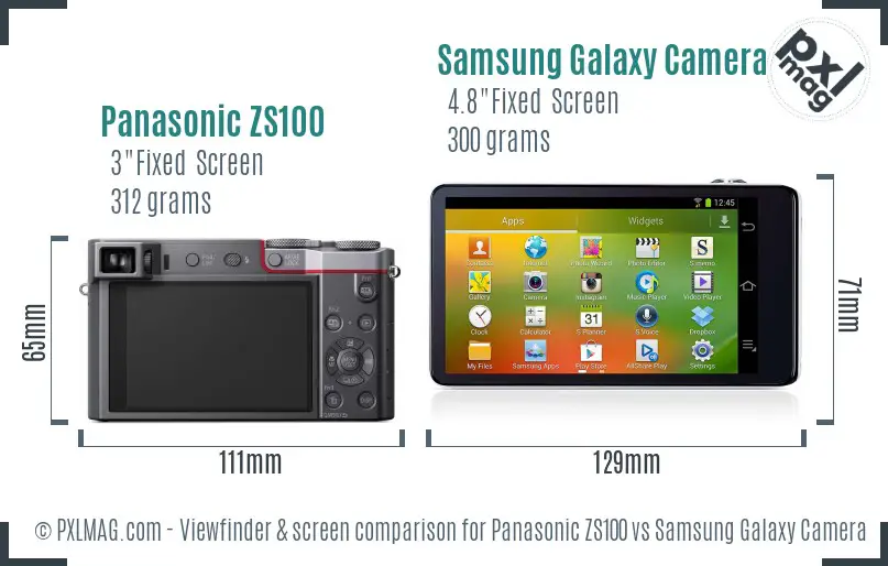 Panasonic ZS100 vs Samsung Galaxy Camera Screen and Viewfinder comparison Panasonic ZS100 vs Samsung Galaxy Camera Screen and Viewfinder comparison