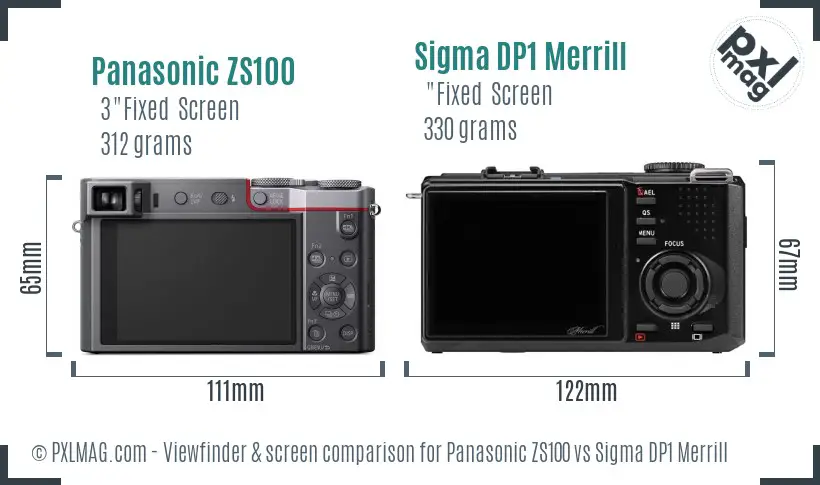 Panasonic ZS100 vs Sigma DP1 Merrill Screen and Viewfinder comparison Panasonic ZS100 vs Sigma DP1 Merrill Screen and Viewfinder comparison