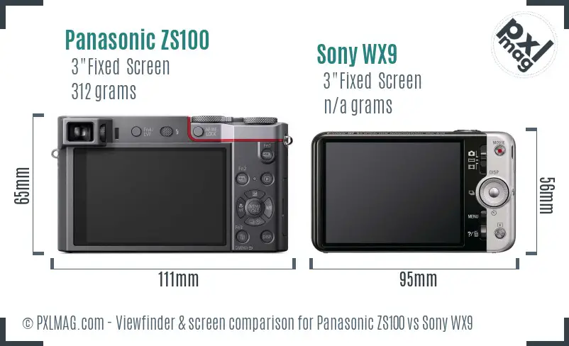 Panasonic ZS100 vs Sony WX9 Screen and Viewfinder comparison