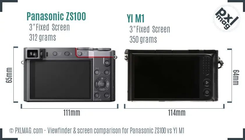 Panasonic ZS100 vs YI M1 Screen and Viewfinder comparison Panasonic ZS100 vs YI M1 Screen and Viewfinder comparison