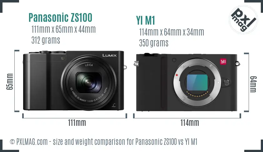Panasonic ZS100 vs YI M1 size comparison Panasonic ZS100 vs YI M1 size comparison