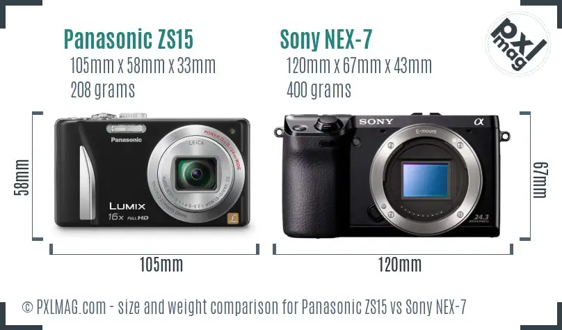 Compact Panasonic ZS15 vs bulkier Sony NEX-7