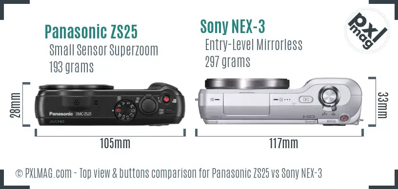 Top view design and control layout comparison