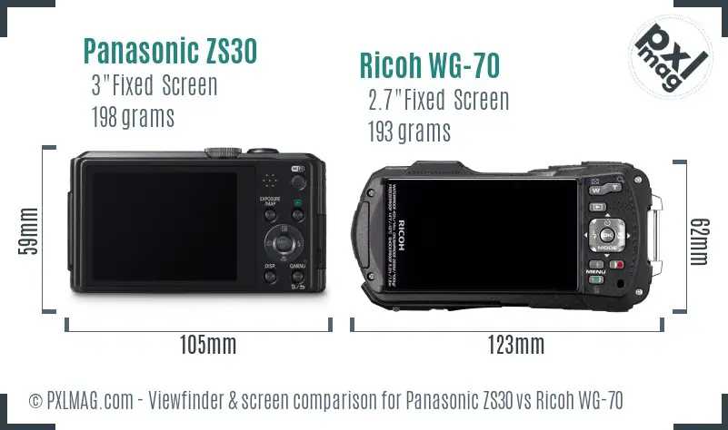Panasonic ZS30 vs Ricoh WG-70 Screen and Viewfinder comparison Panasonic ZS30 vs Ricoh WG-70 Screen and Viewfinder comparison