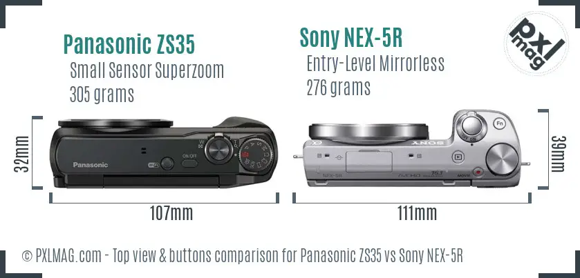 Top view design and control layout comparison