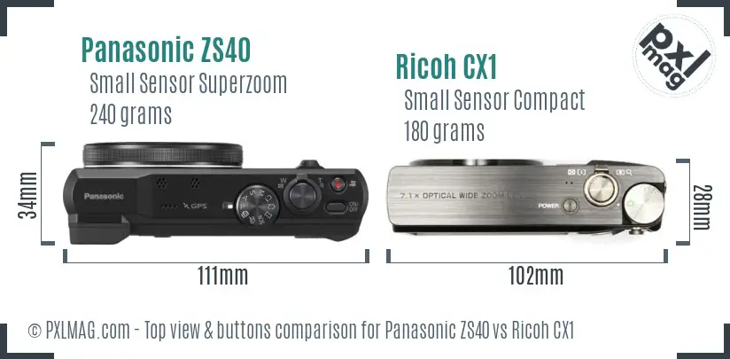 Top view design and control layout comparison