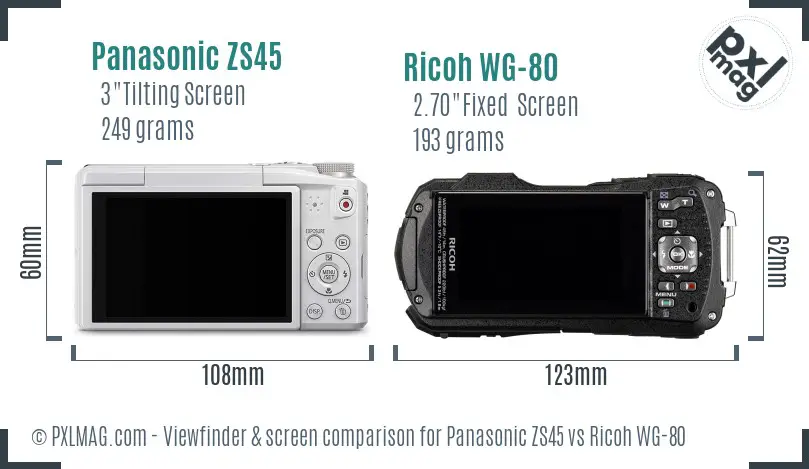 Panasonic ZS45 vs Ricoh WG-80 Screen and Viewfinder comparison Panasonic ZS45 vs Ricoh WG-80 Screen and Viewfinder comparison