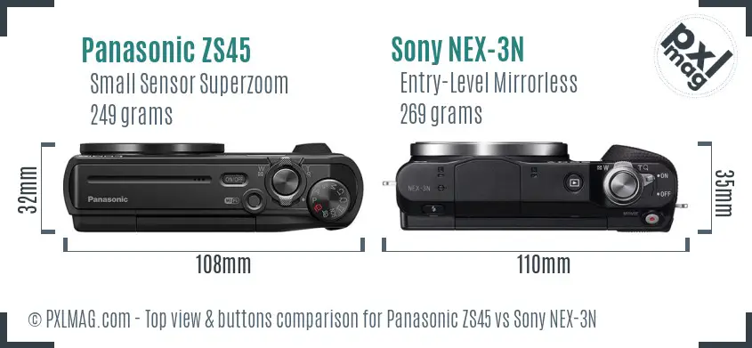 Top view design and control layout comparison