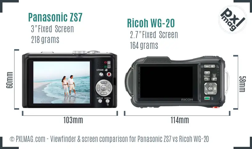 Panasonic ZS7 vs Ricoh WG-20 Screen and Viewfinder comparison Panasonic ZS7 vs Ricoh WG-20 Screen and Viewfinder comparison