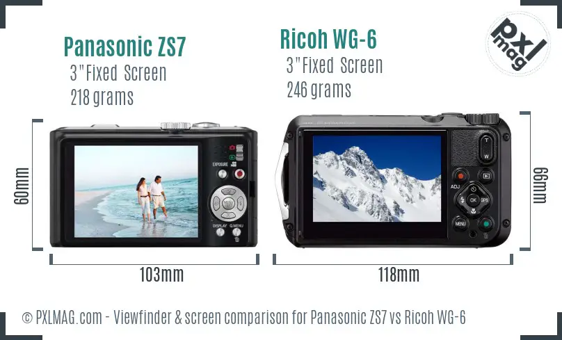 Panasonic ZS7 vs Ricoh WG-6 Screen and Viewfinder comparison Panasonic ZS7 vs Ricoh WG-6 Screen and Viewfinder comparison