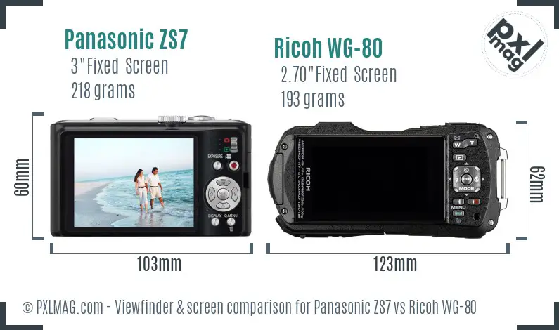 Panasonic ZS7 vs Ricoh WG-80 Screen and Viewfinder comparison Panasonic ZS7 vs Ricoh WG-80 Screen and Viewfinder comparison