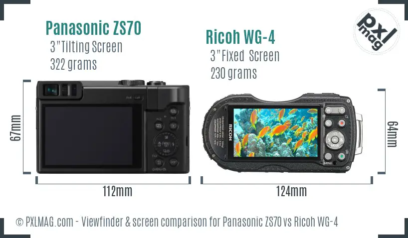 Panasonic ZS70 vs Ricoh WG-4 Screen and Viewfinder comparison Panasonic ZS70 vs Ricoh WG-4 Screen and Viewfinder comparison