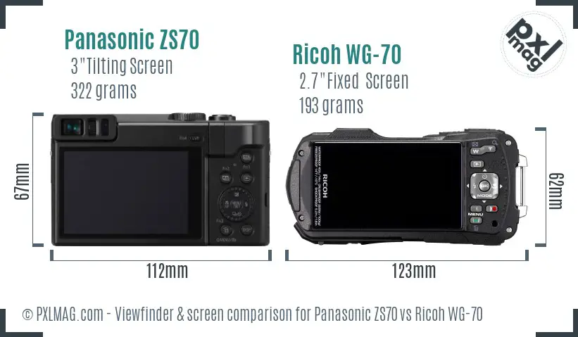 Panasonic ZS70 vs Ricoh WG-70 Screen and Viewfinder comparison Panasonic ZS70 vs Ricoh WG-70 Screen and Viewfinder comparison