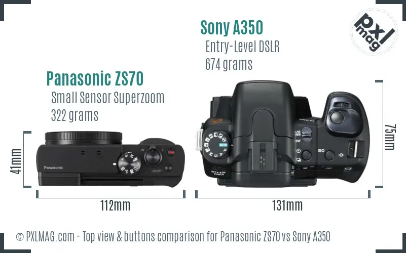 Top view design and control layout comparison