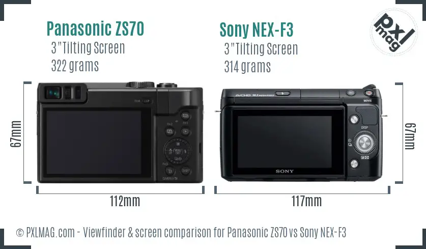Panasonic ZS70 vs Sony NEX-F3 Screen and Viewfinder comparison Panasonic ZS70 vs Sony NEX-F3 Screen and Viewfinder comparison