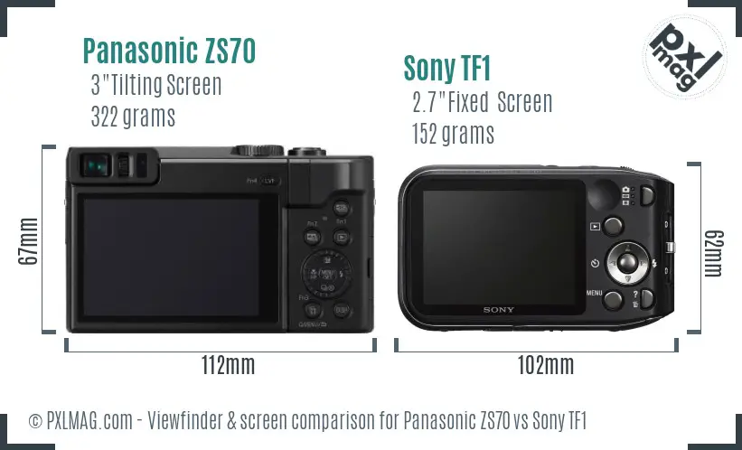 Panasonic ZS70 vs Sony TF1 Screen and Viewfinder comparison Panasonic ZS70 vs Sony TF1 Screen and Viewfinder comparison