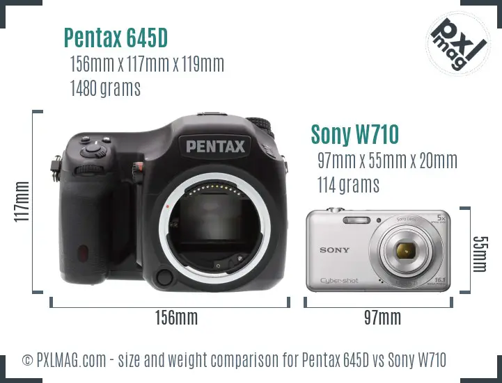 Pentax 645D vs Sony W710 size comparison Pentax 645D vs Sony W710 size comparison