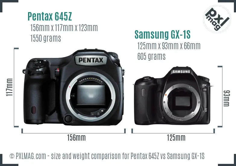 Pentax 645Z vs Samsung GX-1S size comparison