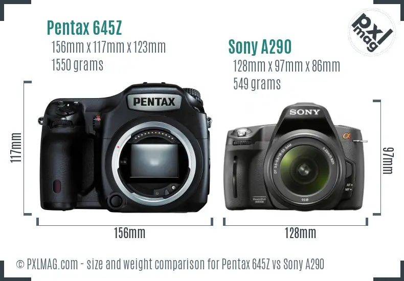 Pentax 645Z vs Sony A290 size comparison Pentax 645Z vs Sony A290 size comparison