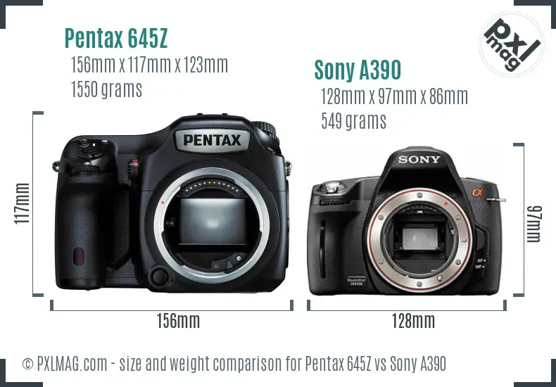 Pentax 645Z vs Sony A390 size comparison Pentax 645Z vs Sony A390 size comparison