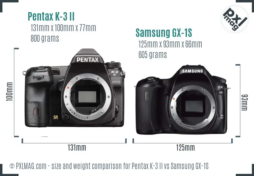Pentax K-3 II vs Samsung GX-1S size comparison