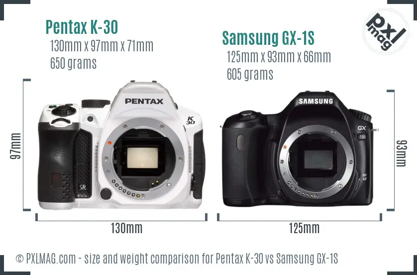 Pentax K-30 vs Samsung GX-1S size comparison