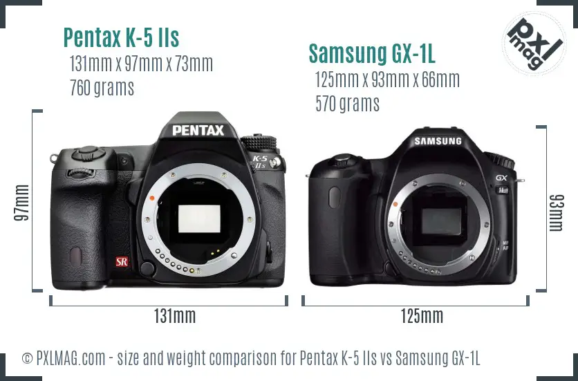 Pentax K-5 IIs vs Samsung GX-1L size comparison